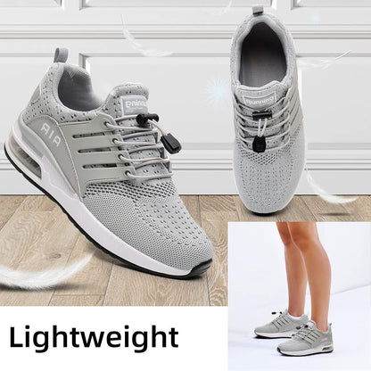 Womens Lightweight Air Running Shoes, Breathable Gym Jogging Running Tennis Sneakers with Air Cushion,No Tie